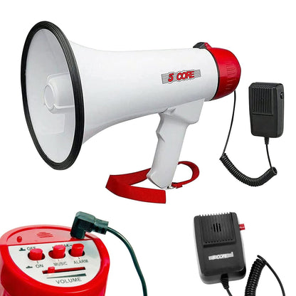 5Core Megaphone Bullhorn Speaker 40W Bull Horn Rechargeable Cheer Megafono 1000 Yards