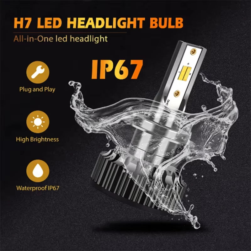 H4 LED H7 3 Color Changing Car Headlights Fog Lights 3000K 4500K 6500K Flash 80W Auto Lights 2 PCS H1 H3 H11 9005 H13